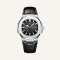 Uhr Luxe Schwarz Leder