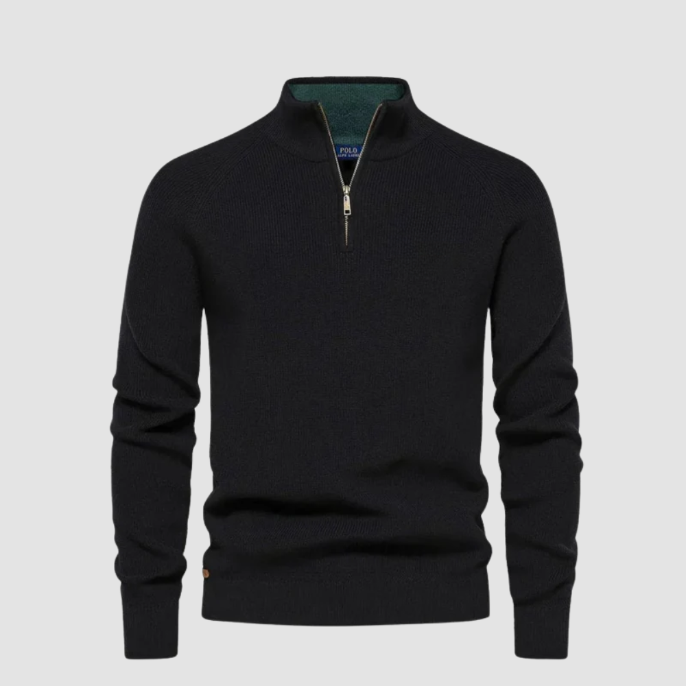 Half Zip High Neck Jumper