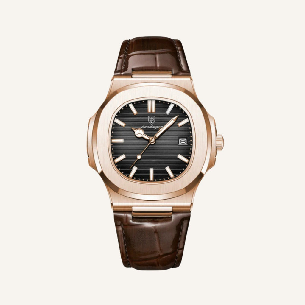 Uhr Luxe Braun Leder